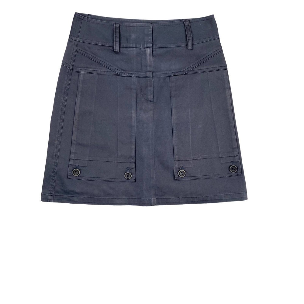 Women's Theory Gray Cargo Pocket  A-Line Mini Skirt Office  Work Professional-2